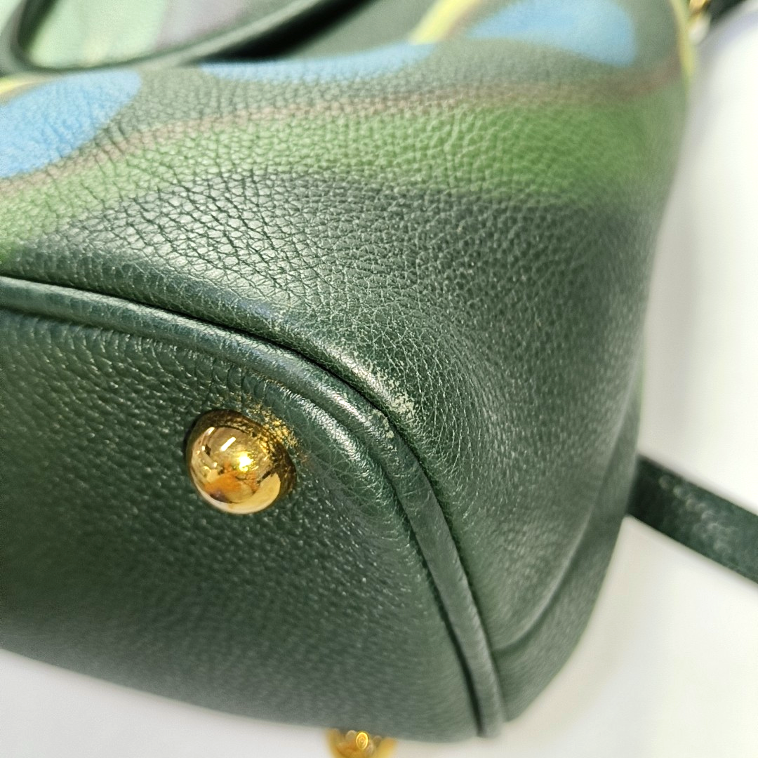 BURBERRY Multicolor Cowhide Print Single Shoulder Bag Tote Bag Golden hardware Removable shoulder strap-(SKU)-957696846