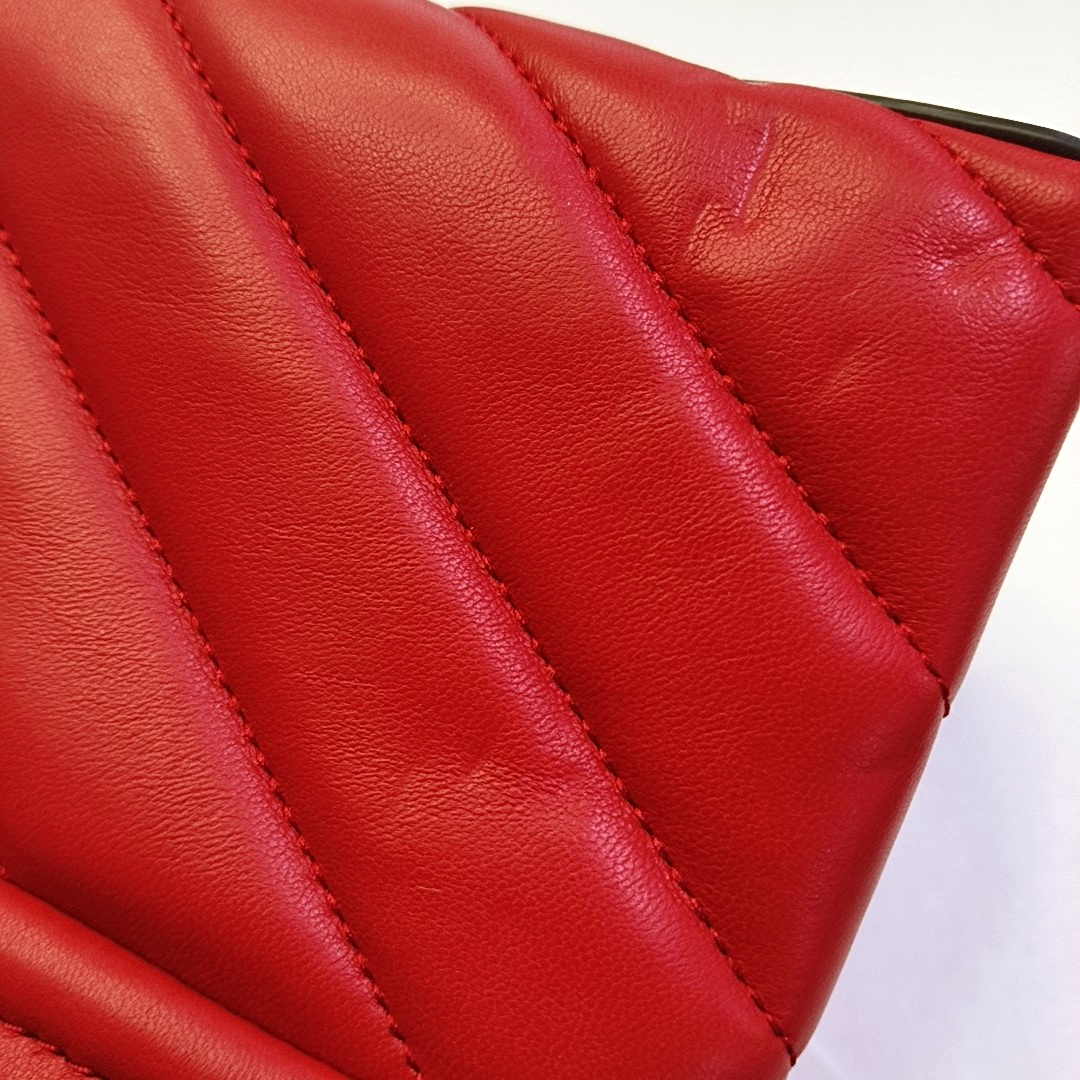 MICHAEL KORS Cece Medium size Red Cowhide Quilted Crossbody Bag Single Shoulder Bag Golden hardware Removable shoulder strap-(SKU)-944079945