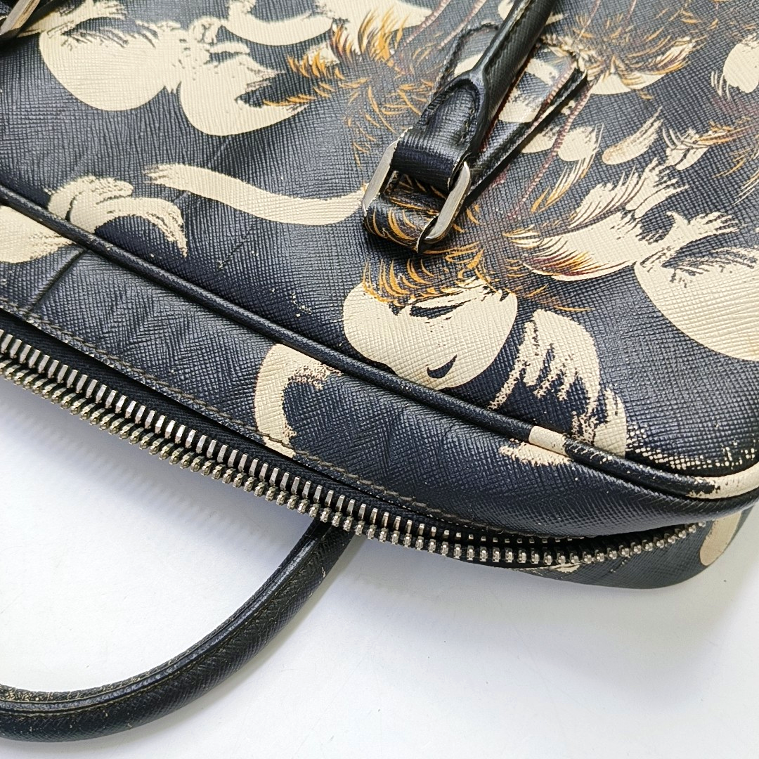 PRADA Multicolor Calfskin Crossgrain Handbag Silver Hardware-(SKU)-955513248