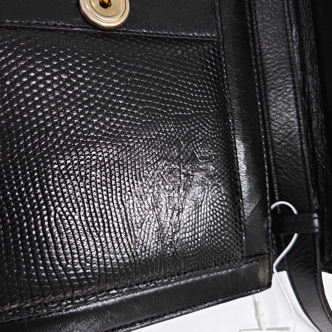 YSL Black Leather Crossbody Bag Single Shoulder Bag Golden hardware Removable shoulder strap-(SKU)-953941805