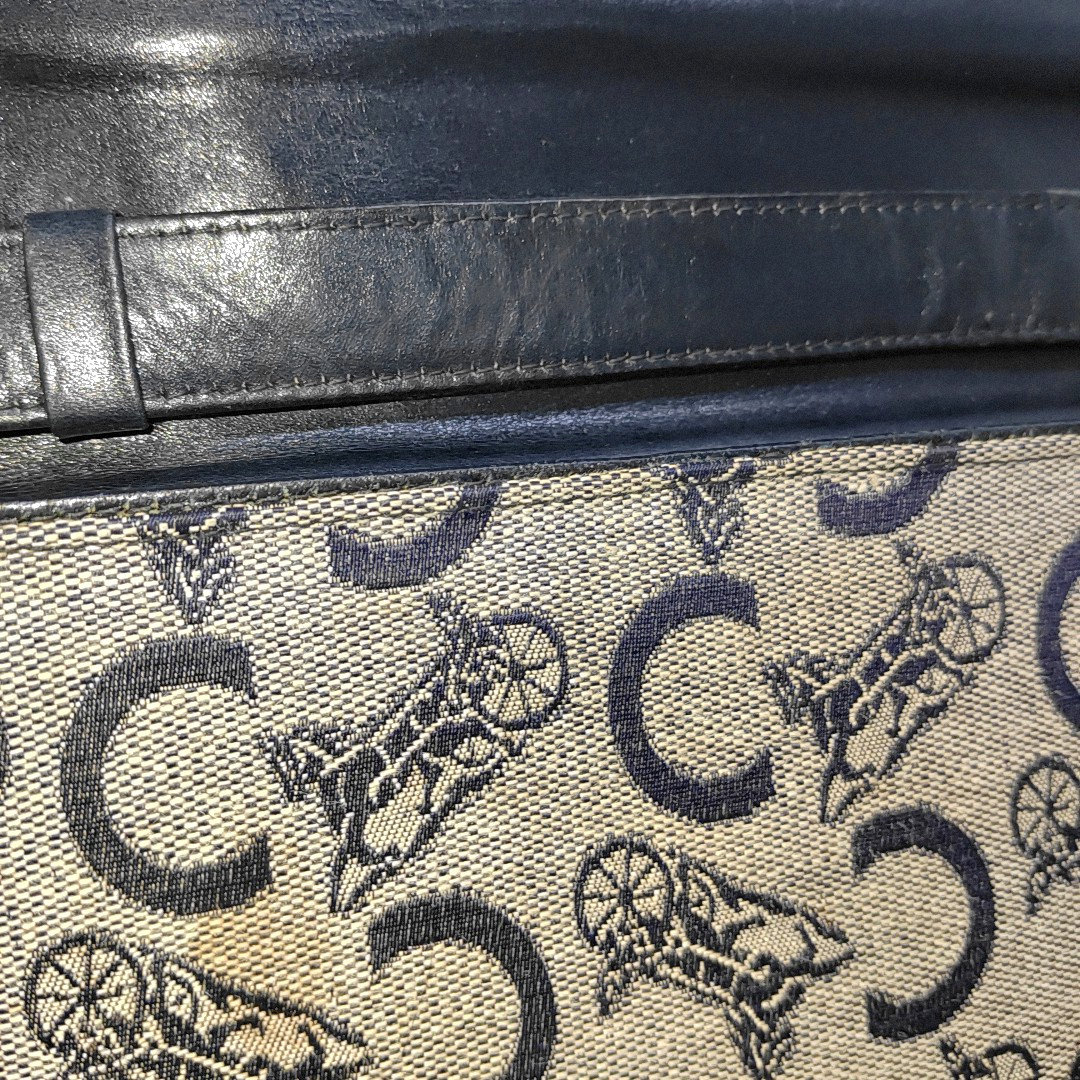 CELINE Gray Canvas Floral Single Shoulder Bag with Handbag Golden hardware Removable shoulder strap-(SKU)-937140931