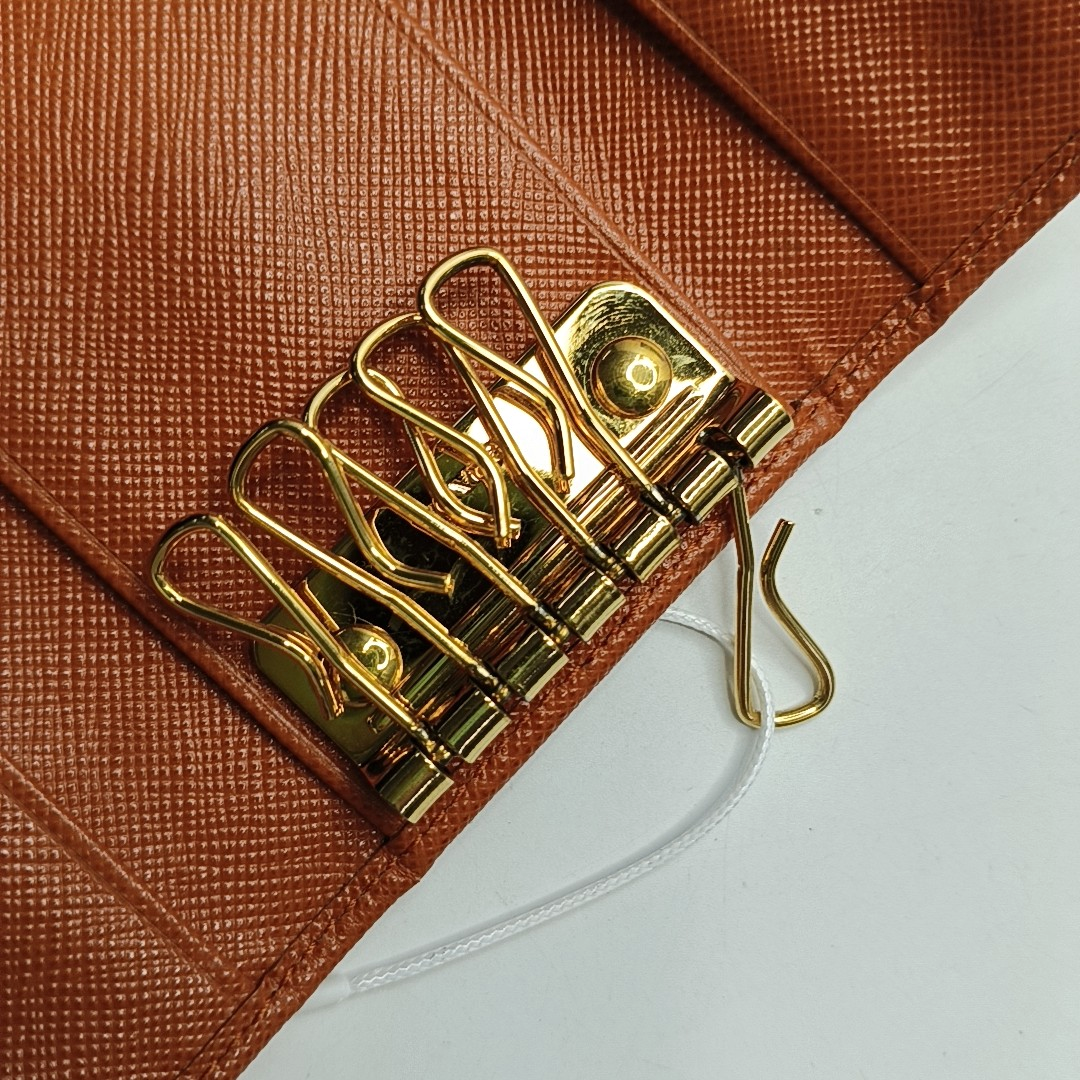PRADA Orange Leather Crossbody Key Pouch Golden hardware-(SKU)-954583287