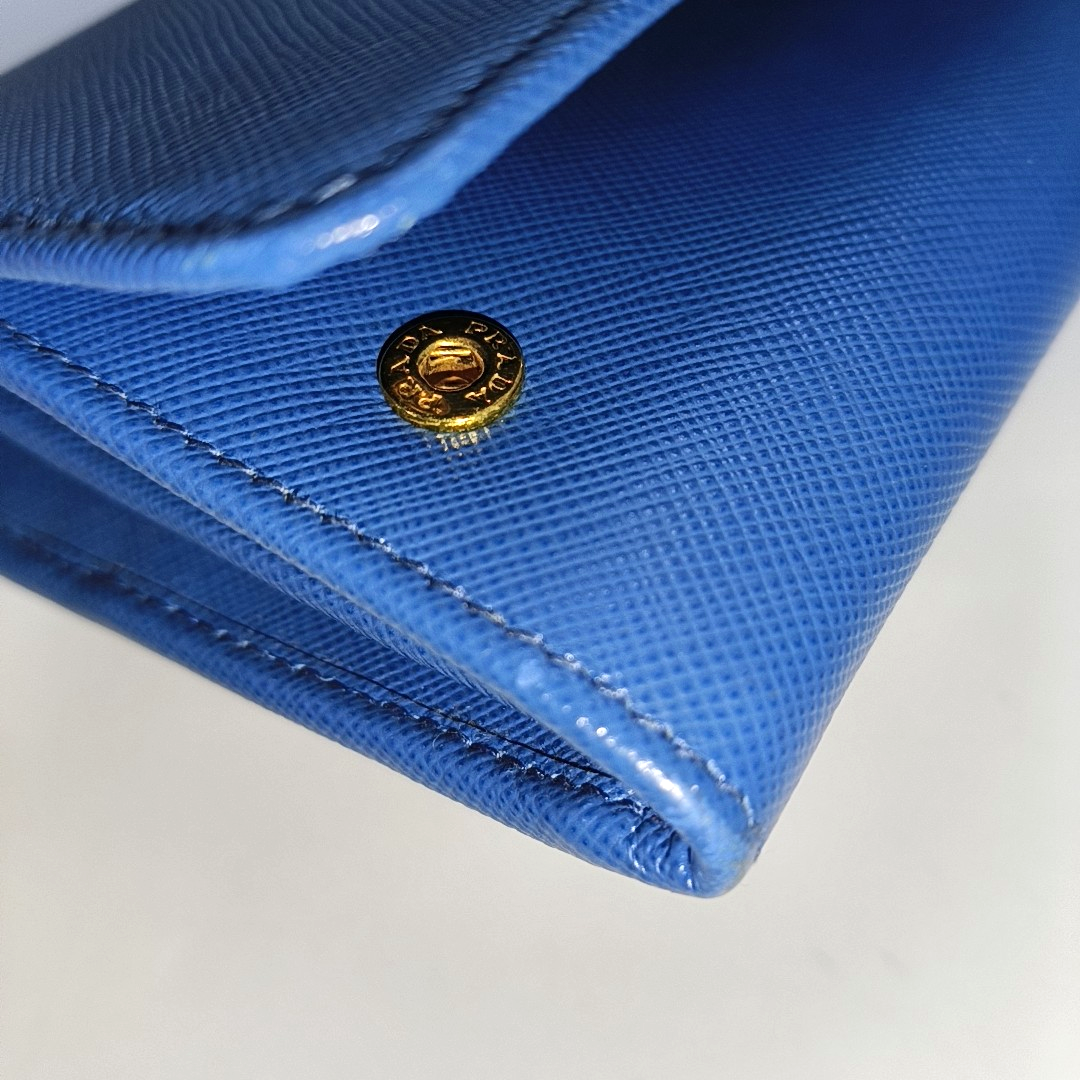 PRADA Blue cowhide cross-grain crossbody bag Golden hardware Removable shoulder strap-(SKU)-14332221