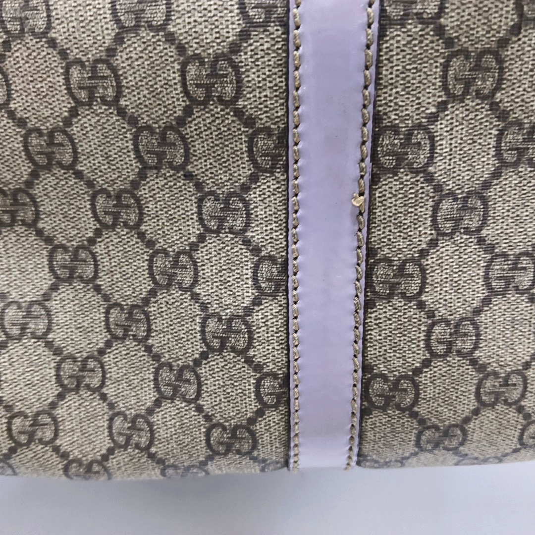 GUCCI BostonBrown Coated Canvas Embossed Handbag-(SKU)-946323823