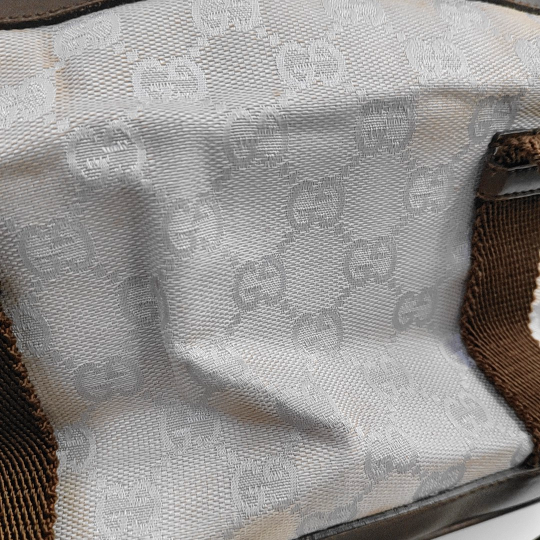 GUCCI Light Purple Canvas Monogrammed Tote Bag Shoulder Bag Ruthenium color hardware-(SKU)-948093980