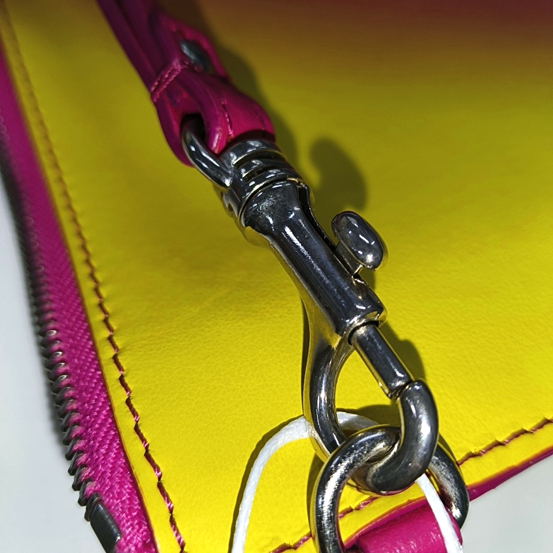 VERSACE Yellow Leather Handbag Silver Hardware-(SKU)-13977009