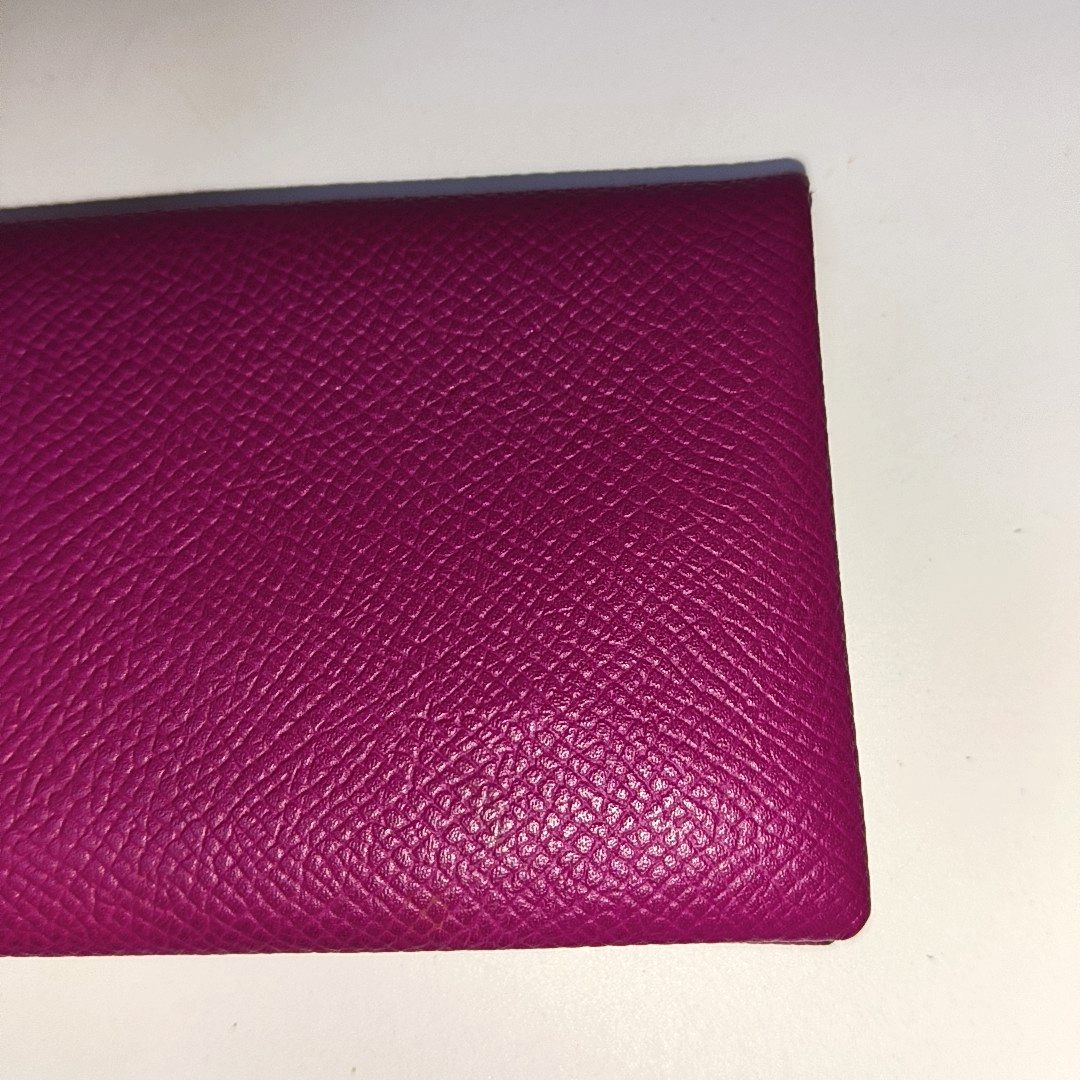 HERMÈS Calvi Magnolia PinkEpsom牛皮卡包 Silver Hardware Astamp-(SKU)-937045587