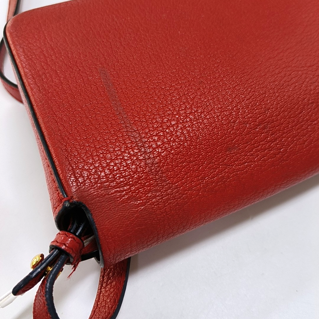 BURBERRY Square Stone Orange Red Cowhide Single Shoulder Bag, Crossbody Golden hardware Removable shoulder strap-(SKU)-959196582