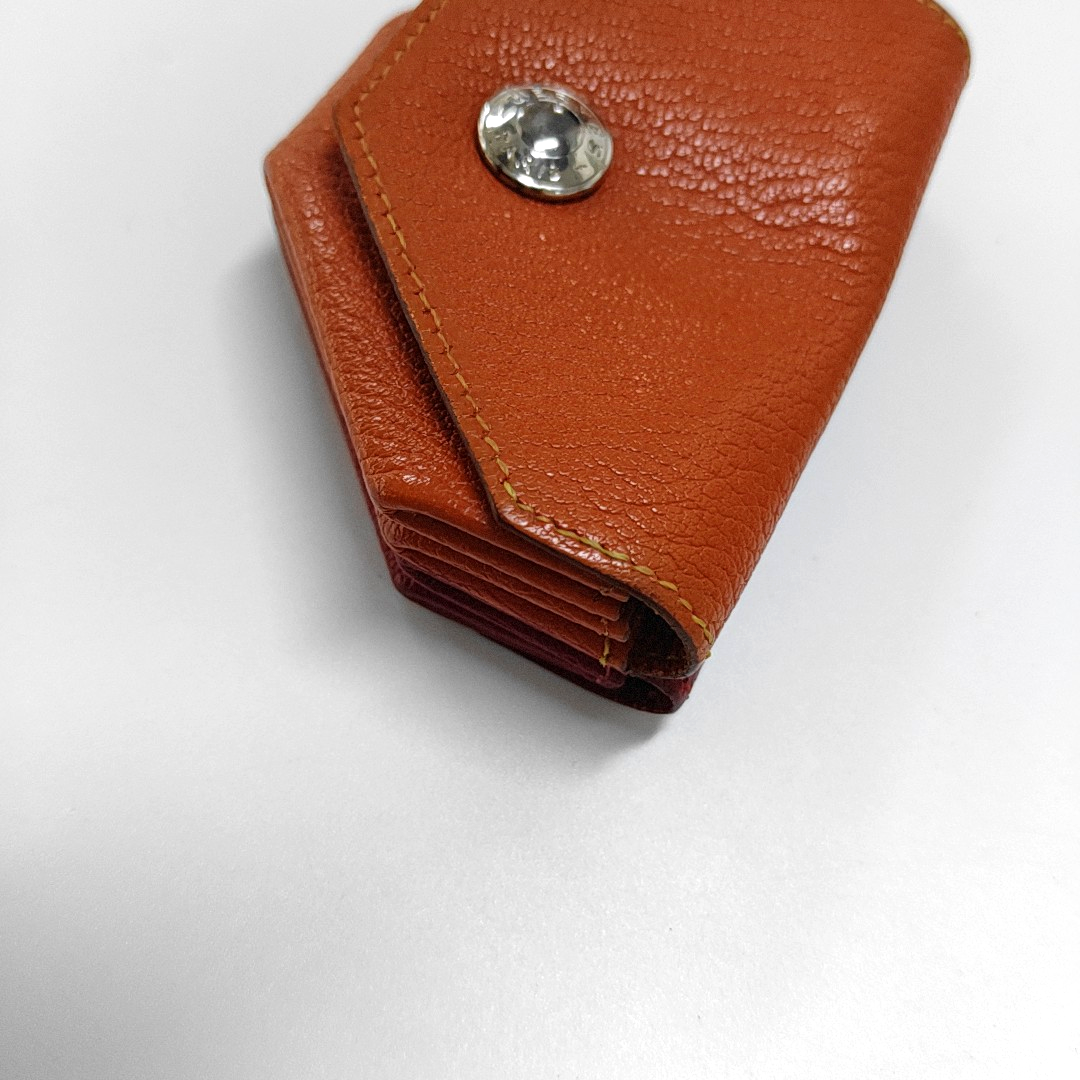 HERMÈS 24 Verso Hermes OrangeChèvre MysoreGoat Leather Clutch Silver Hardware 🄵stamp-(SKU)-955678144