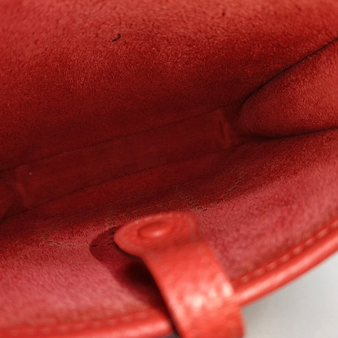 HERMÈS Evelyne TPM Vermilion Clemence Leather Cutout Evelyne Crossbody Shoulder Bag with Removable Strap Gold Hardware C-(SKU)-968761133