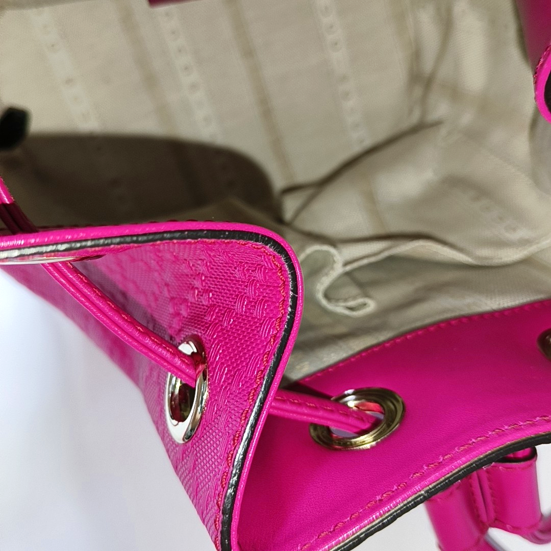 GUCCI Diamante Fuchsia Leather Patchwork Crossbody Shoulder Bag Golden hardware-(SKU)-956229075