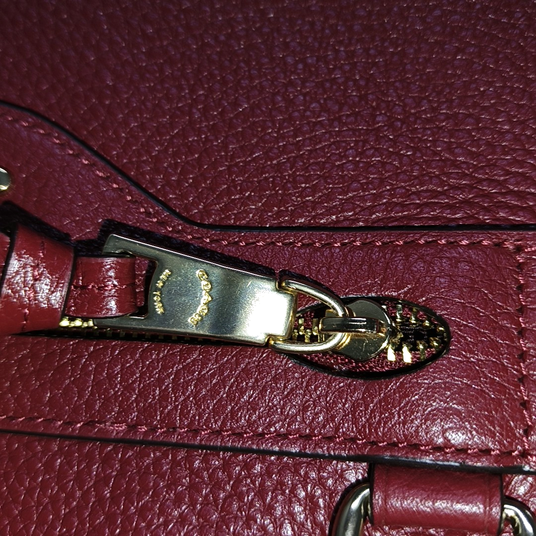 COACH PRAIRIE Red Leather Carriage Single Shoulder Bag Golden hardware Removable shoulder strap-(SKU)-14428305