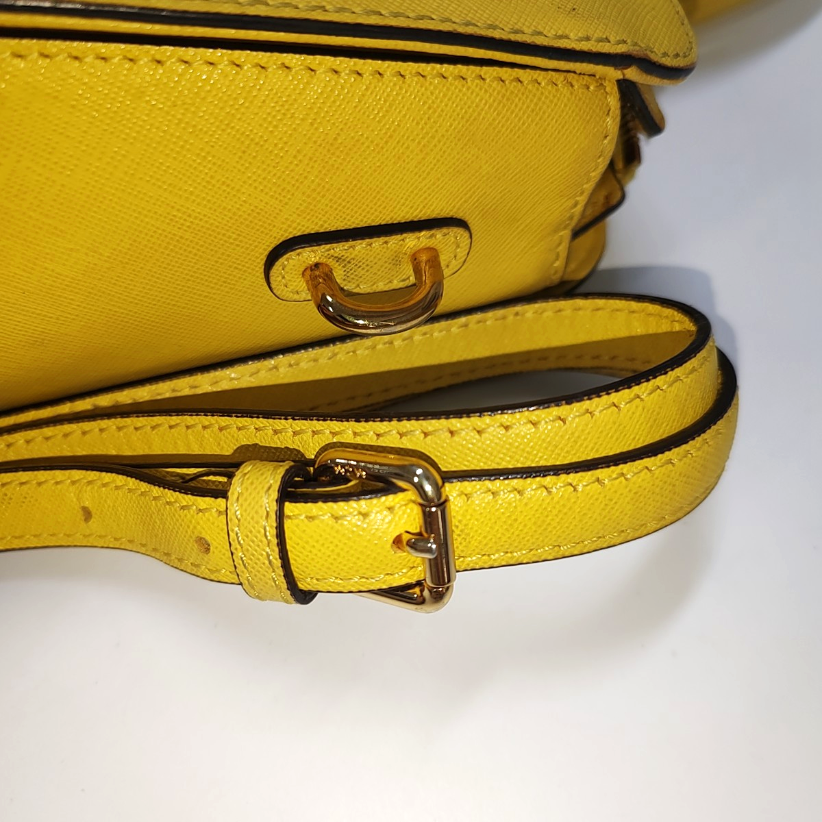MCM NUOVO Yellow Leather Sling Shoulder Bag Golden hardware Removable shoulder strap-(SKU)-940313912