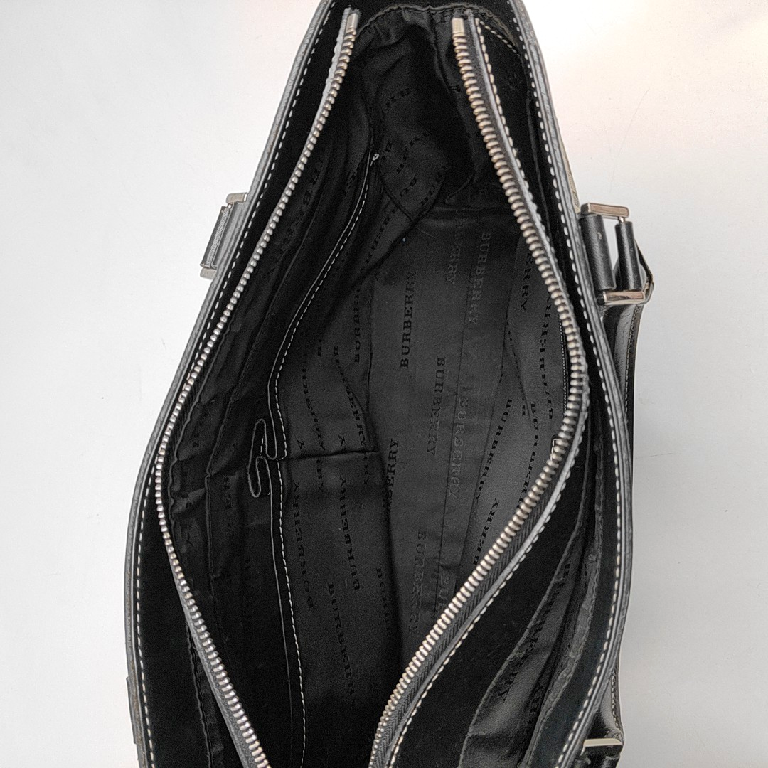 BURBERRY Tote bag Small size Gray Canvas Battle Horse Stripe Handbag Silver Hardware-(SKU)-944050541