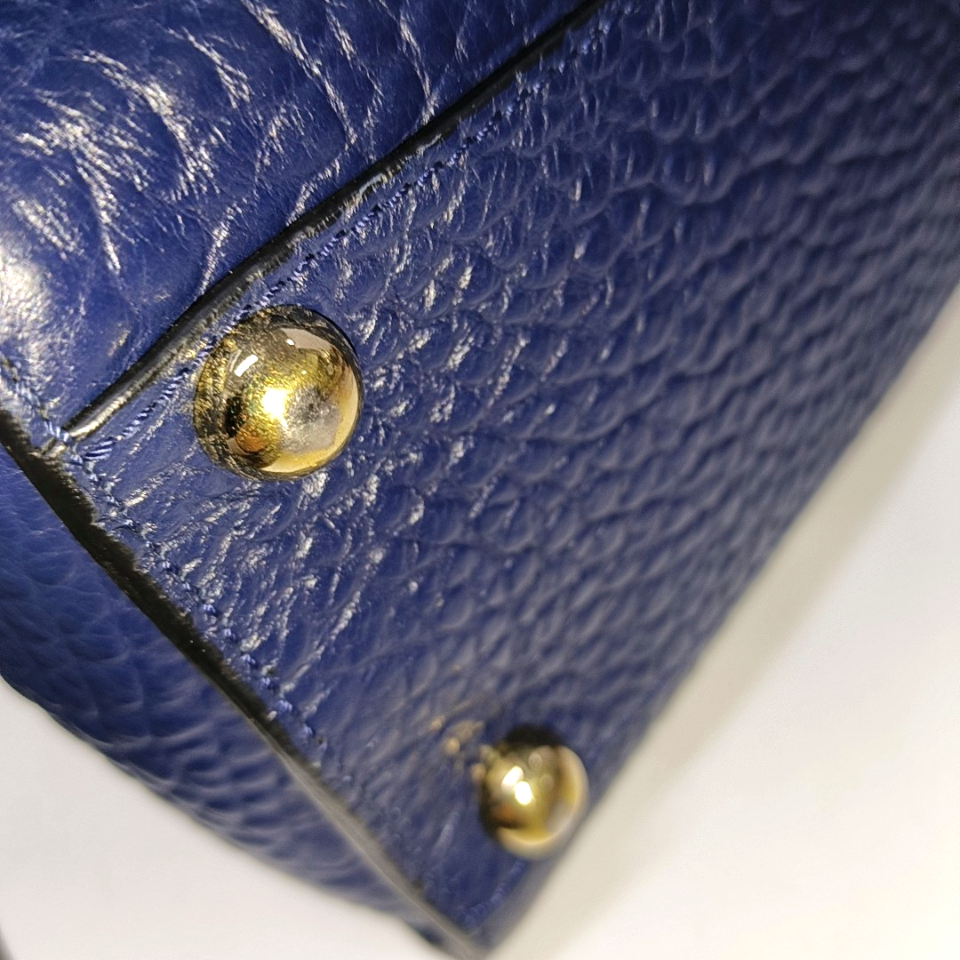 BURBERRY Gladstone Dark Blue Cowhide Single Shoulder Bag Handbag Golden hardware Removable shoulder strap-(SKU)-939605171