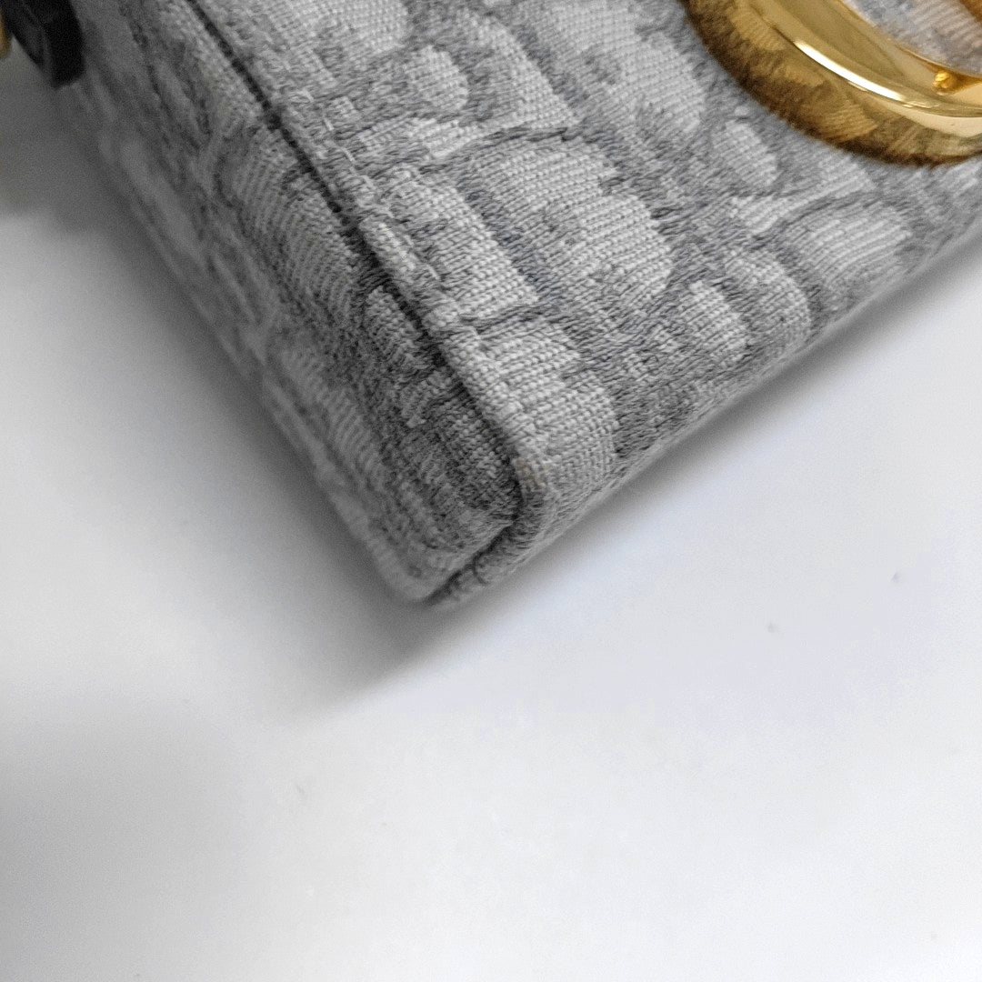 DIOR 30 Montaigne Grey Canvas Monogram Montaigne Bag Crossbody Shoulder Bag-(SKU)-966440601