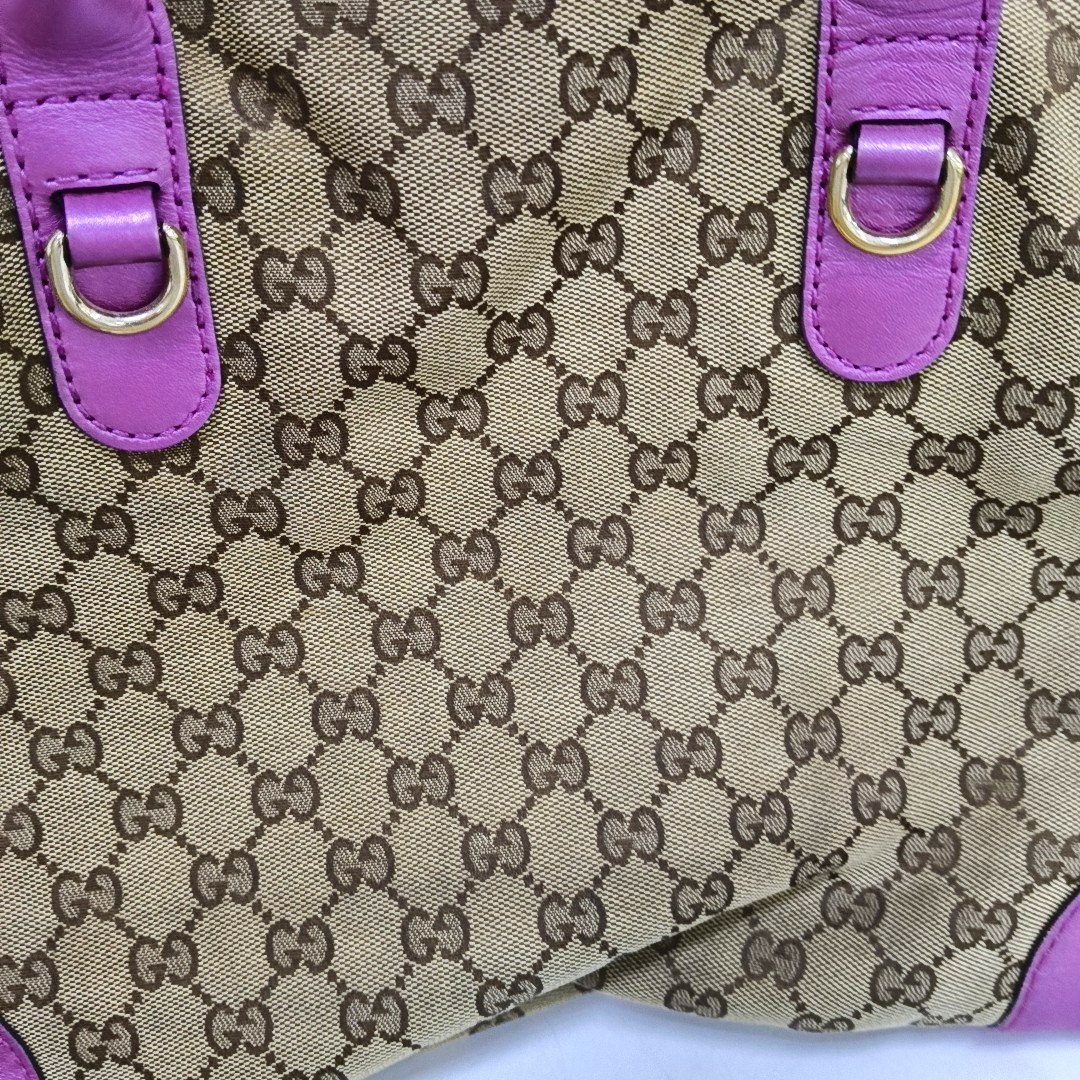 GUCCI Full Moon Brown Canvas Monogram Handbag Single Shoulder Bag Golden hardware-(SKU)-958683691