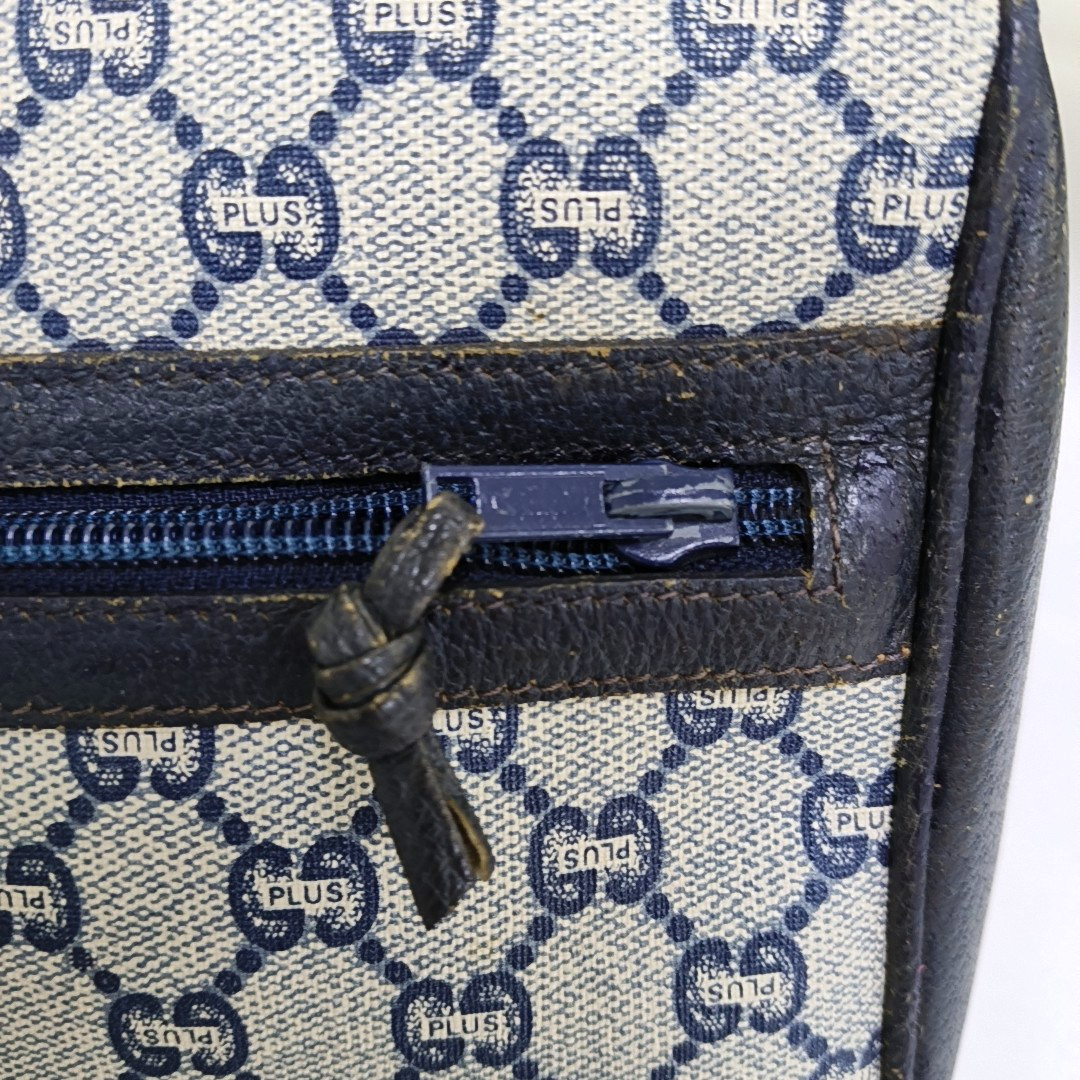 GUCCI Gray Coated Canvas Monogram Handbag Tote Golden hardware-(SKU)-959316608