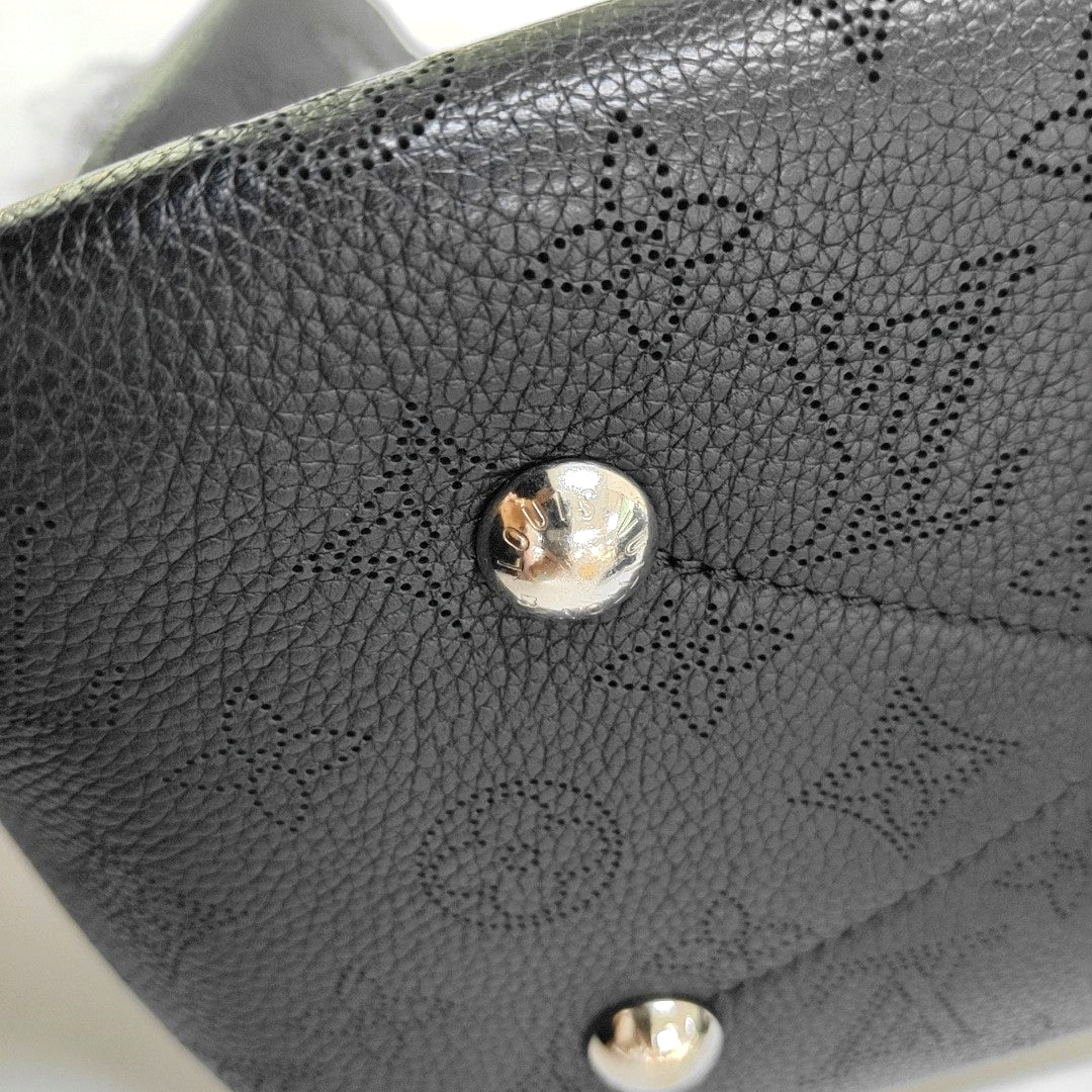 LOUIS VUITTON BELLA Black Calfskin Monogram Shoulder Bag Tote Bag Crossbody Bag Silver Hardware Pockets 2 Removable Straps-(SKU)-967203309