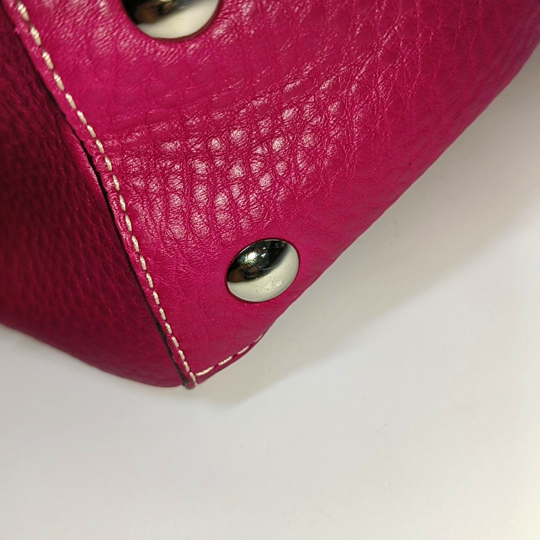 COACH Tote bag Hot Pink Leather Shoulder and Handbag Silver Hardware-(SKU)-933278329