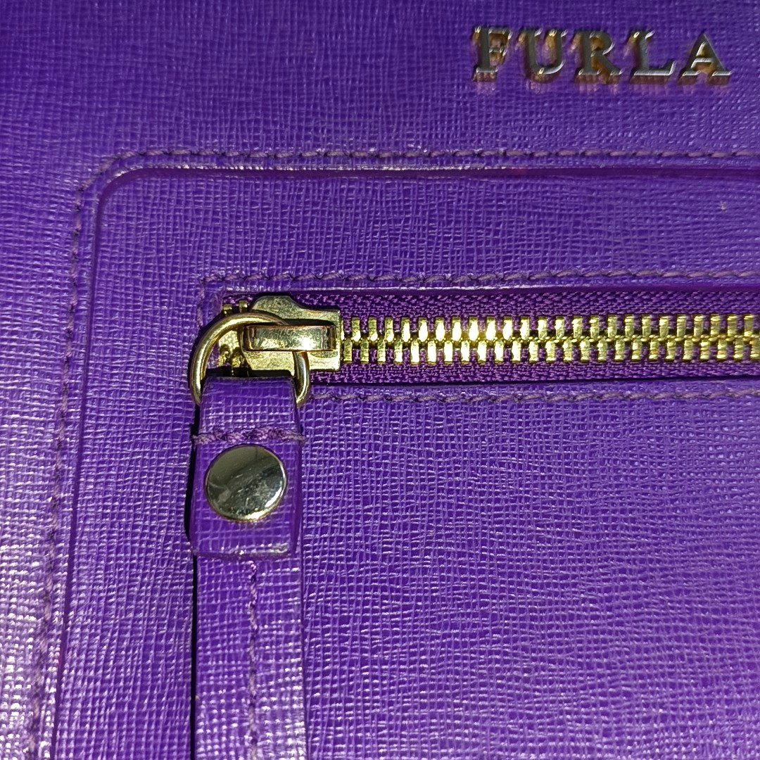FURLA Purple Leather Sling Bag Crossbody Bag Golden hardware-(SKU)-941286665