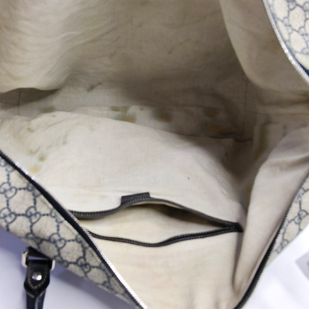 GUCCI Tote bag Beige Coated Canvas Monogram Single Shoulder Bag Handbag Crossbody Silver Hardware Removable shoulder strap-(SKU)-957584029