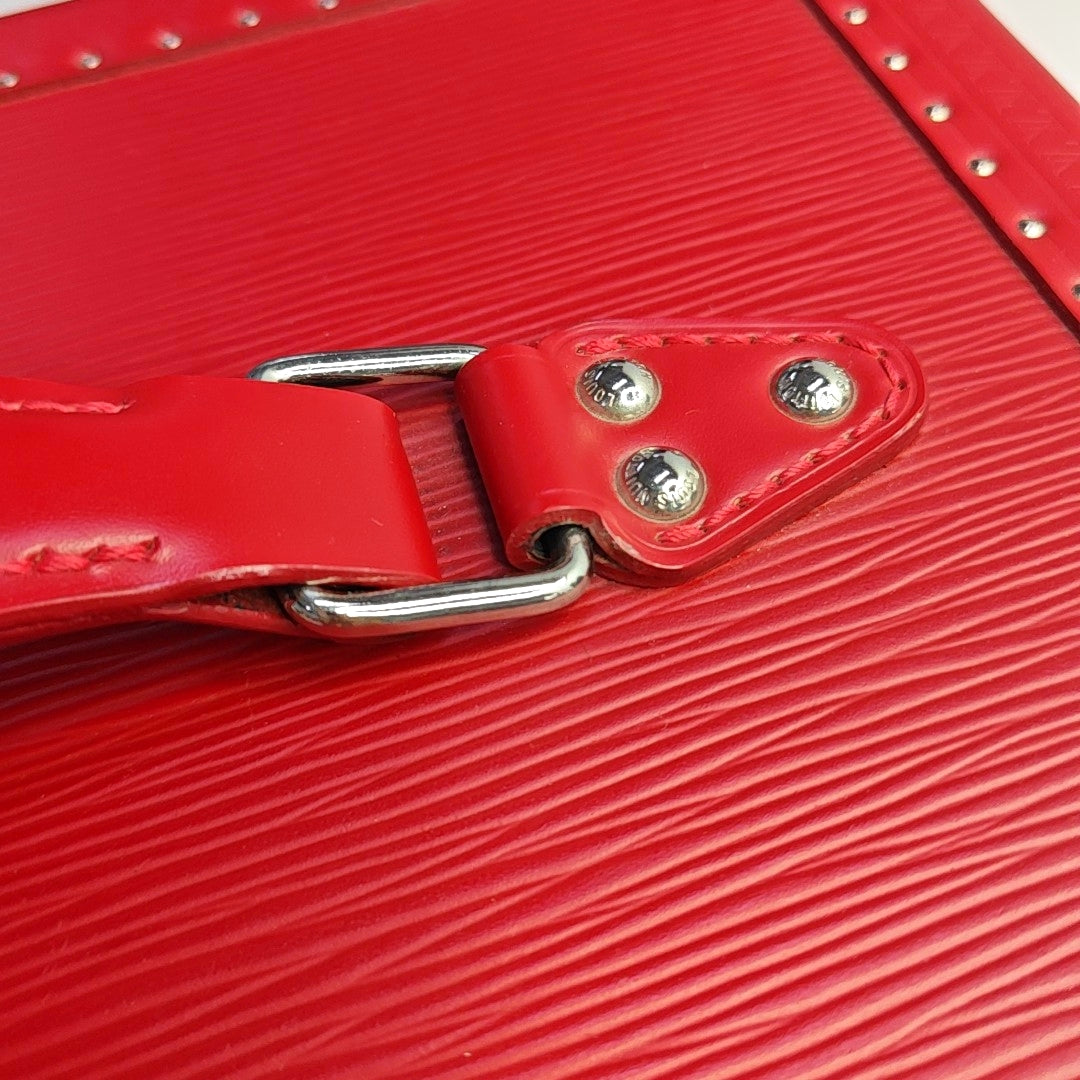 LOUIS VUITTON BLEECKER BOX Red EPI Leather Embossed Tote Bag Silver Hardware Inner Bag-(SKU)-968079399