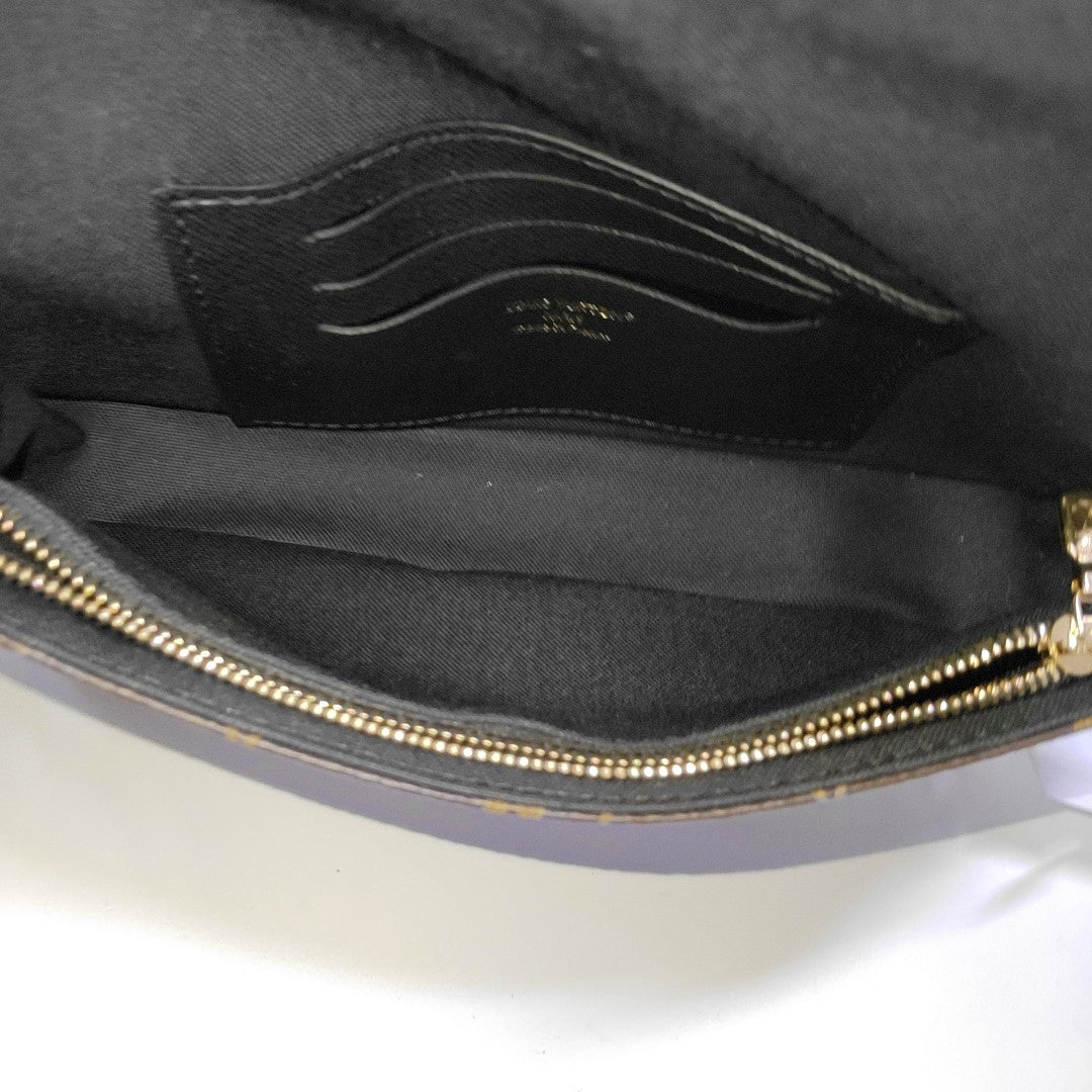 LOUIS VUITTON IVY Brown Coated Canvas Monogram Crossbody Bag Shoulder Bag Golden Hardware 2 Removable Straps Accessories Included-(SKU)-962960162