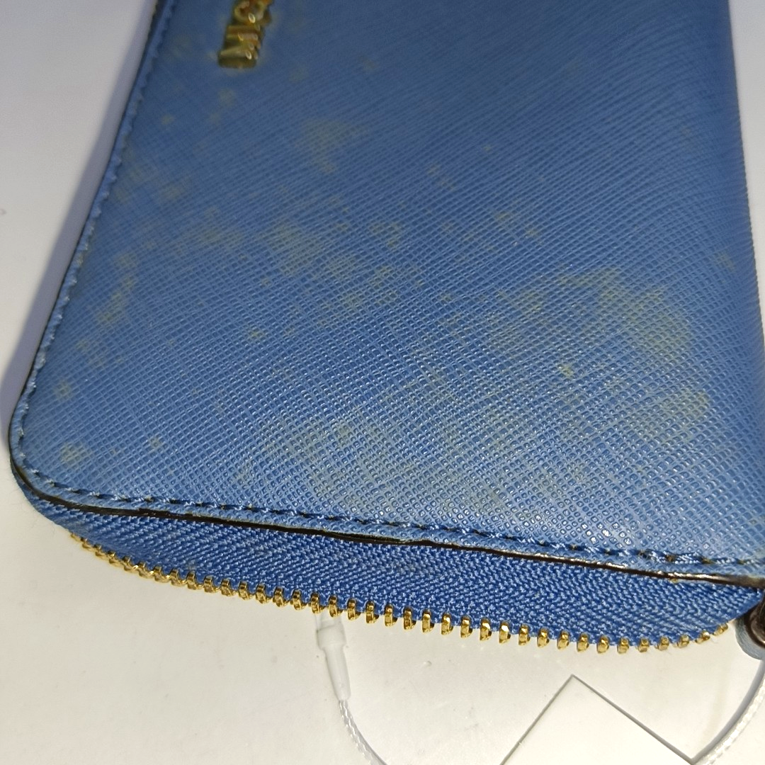 MICHAEL KORS Jet Set TravelDark blue leather textured wallet-(SKU)-940976850