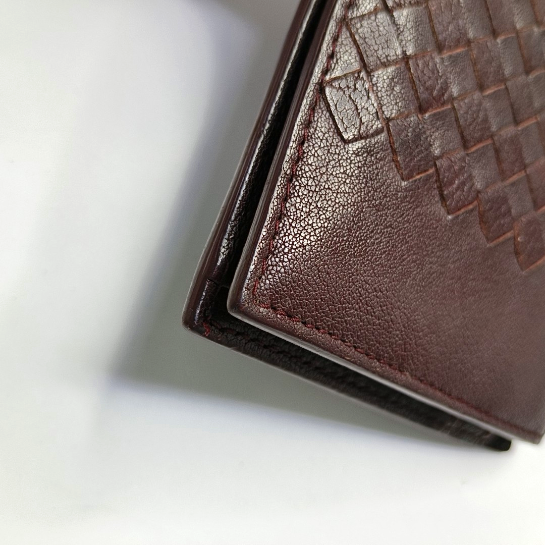 BOTTEGA VENETA Brown Cowhide Woven Wallet-(SKU)-947036391