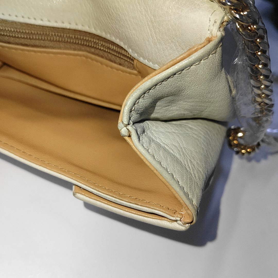 CELINE White Leather Single Shoulder Bag Golden hardware Removable shoulder strap-(SKU)-932491482