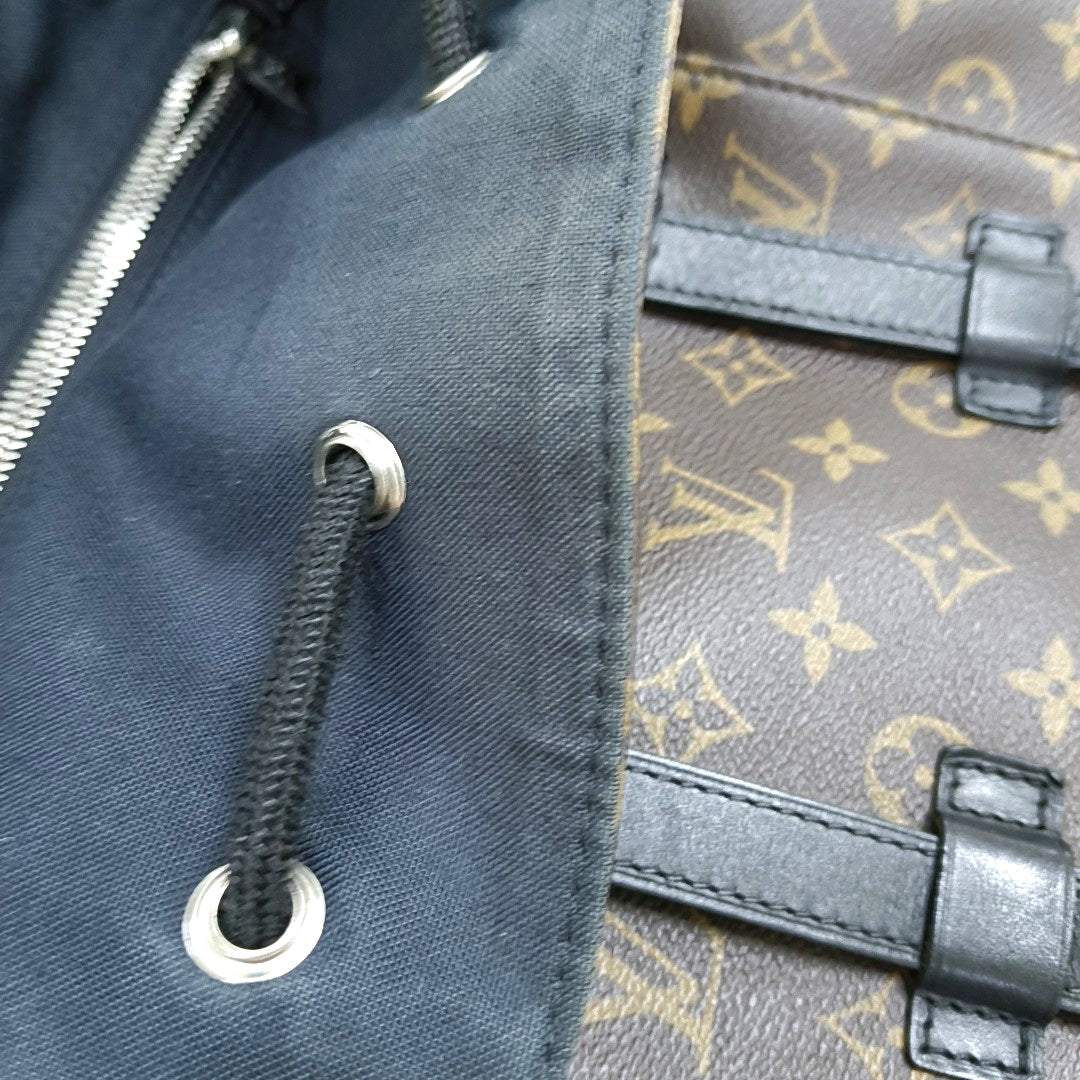 LOUIS VUITTON CHRISTOPHER Small Brown Coated Canvas Monogram Backpack with Silver Hardware-(SKU)-969646194