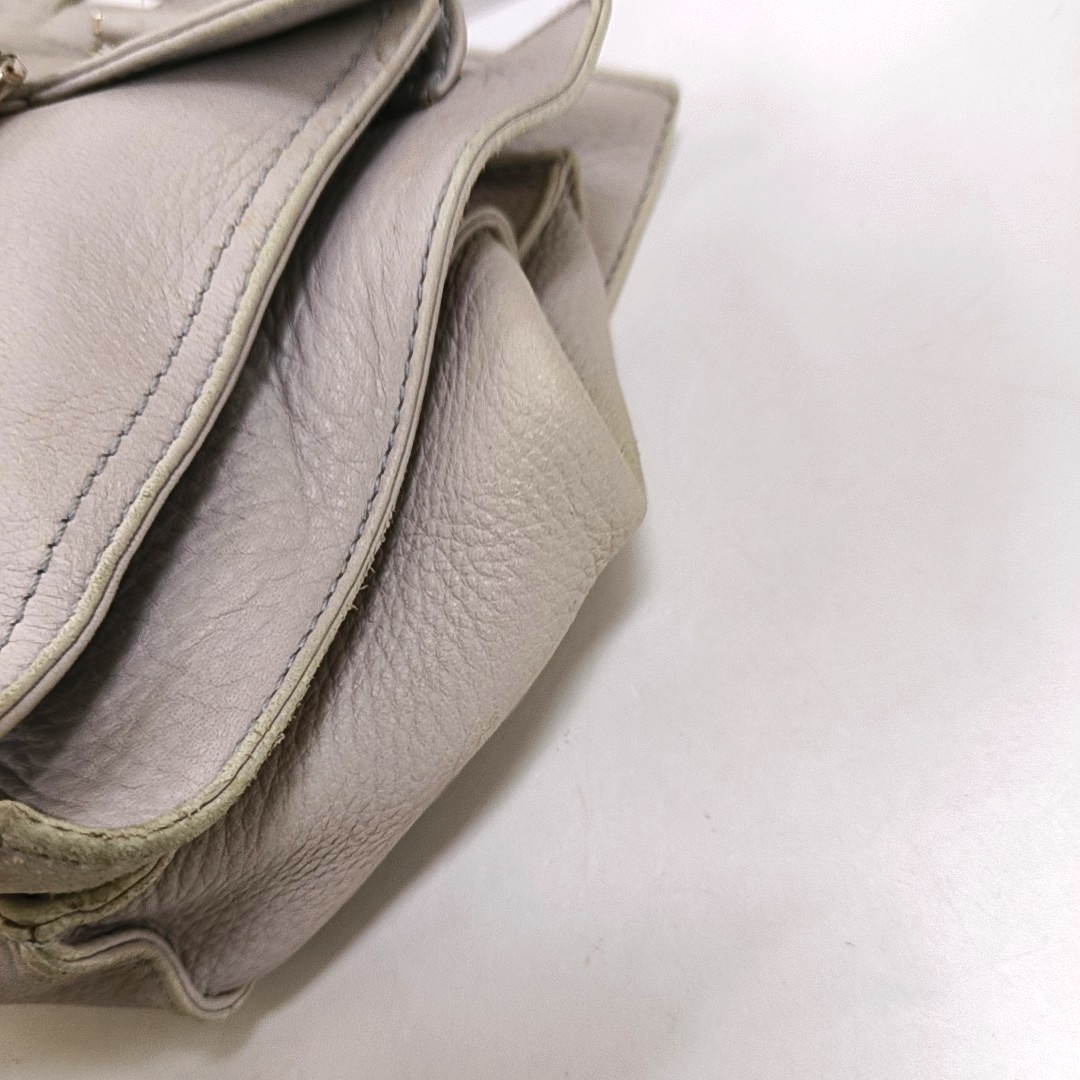 CELINE White Leather Tote Bag Single Shoulder Bag Silver Hardware-(SKU)-947607989