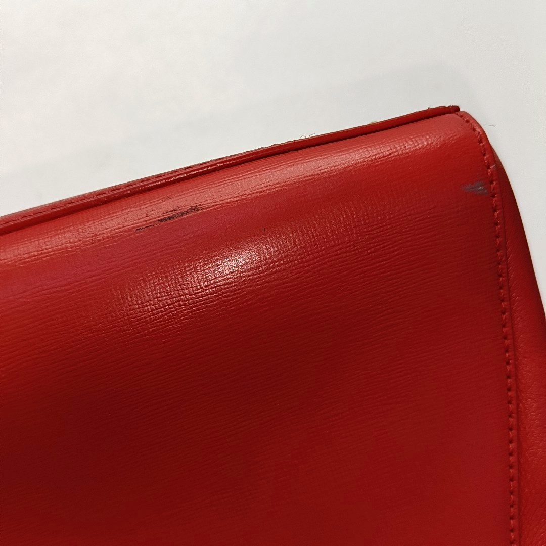 FENDI 2 Jours Small size Red Cowhide Single Shoulder Bag Handbag Crossbody Bag Gold Red Hardware Removable shoulder strap-(SKU)-946007227