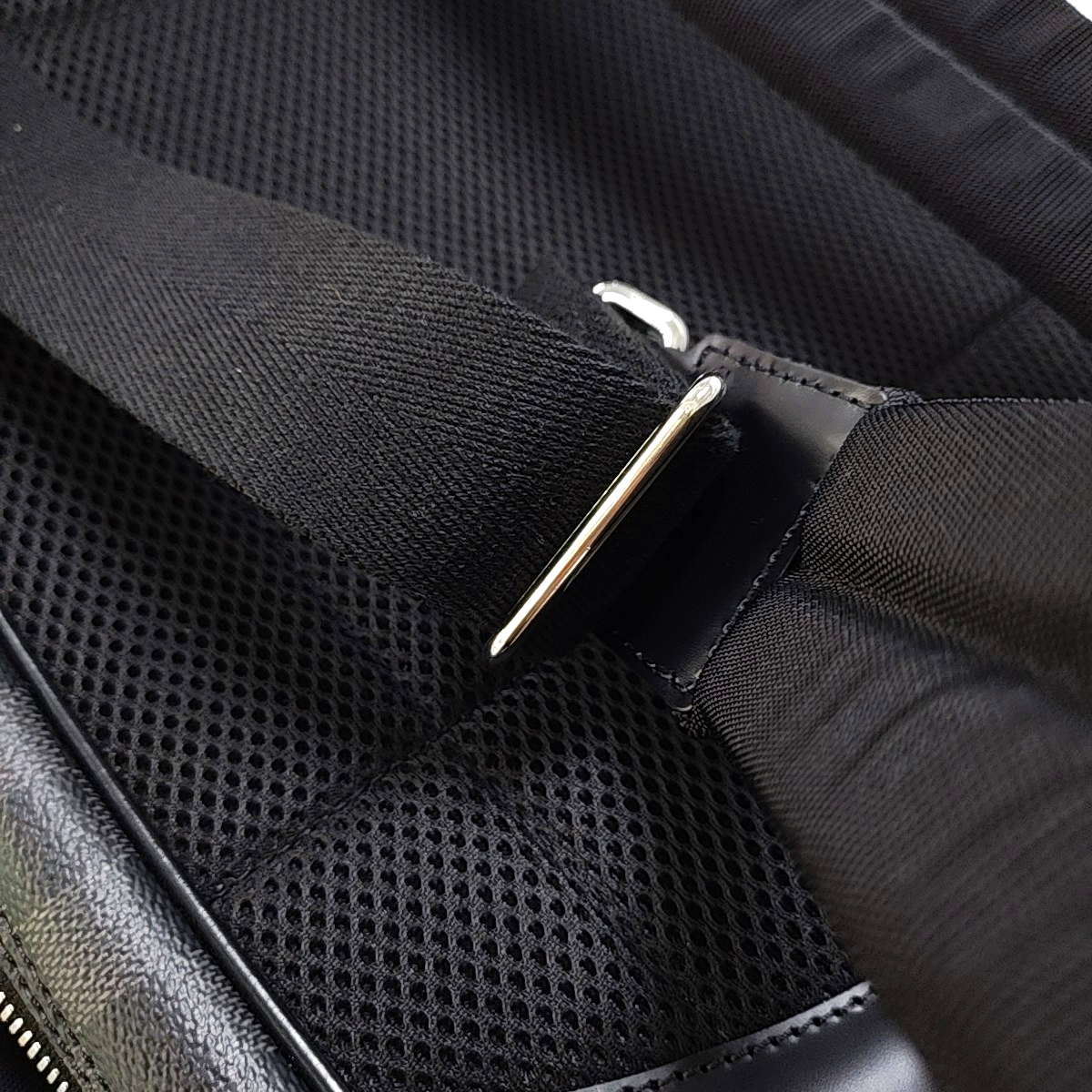 LOUIS VUITTON MICHAEL Gray Coated Canvas Checkered Backpack with Silver Hardware-(SKU)-963900822