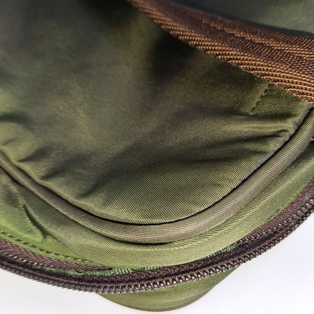 PRADA Tote bag Green Nylon Logo Handbag Silver Green Hardware-(SKU)-935552003