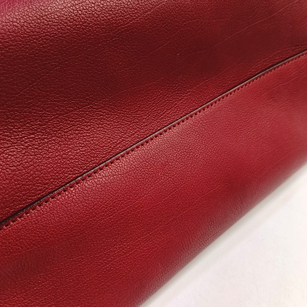 Chloé Baylee Red Cowhide Handbag Single Shoulder Bag Crossbody Bag Golden hardware-(SKU)-947725847