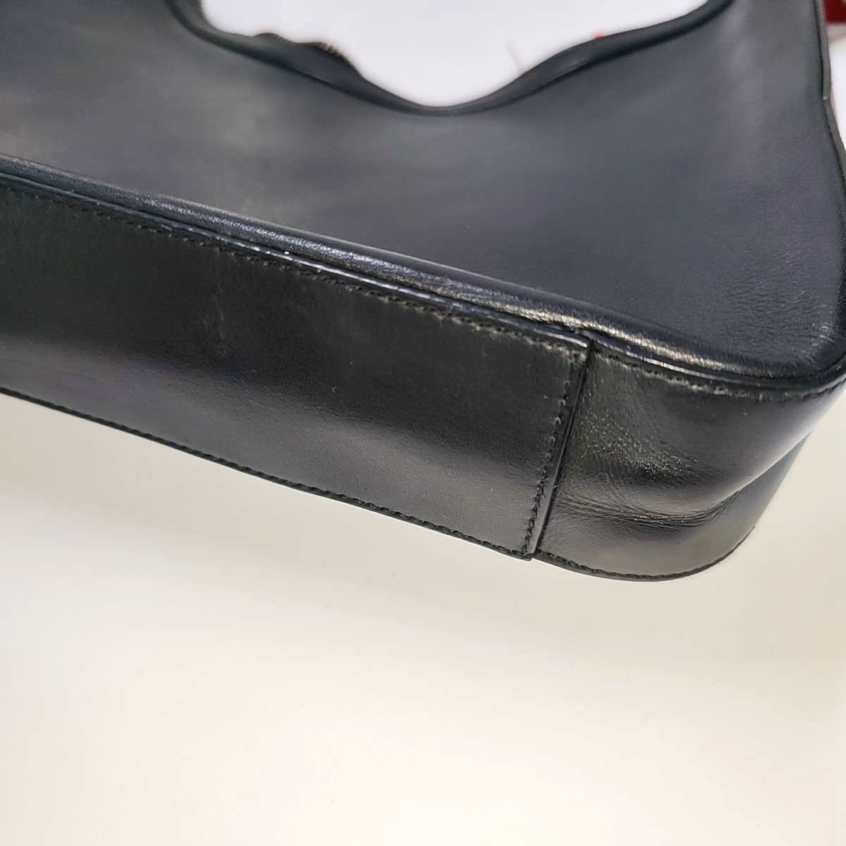 GUCCI Black Leather Single Shoulder Bag Silver Hardware Removable shoulder strap-(SKU)-938237426