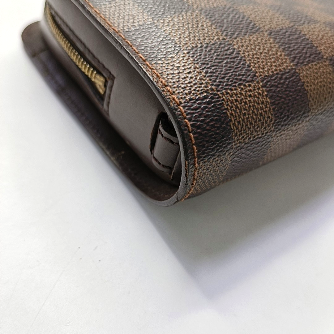 LOUIS VUITTON SAINT LOUIS Brown Coated Canvas Checkered Handbag Golden hardware-(SKU)-955725182