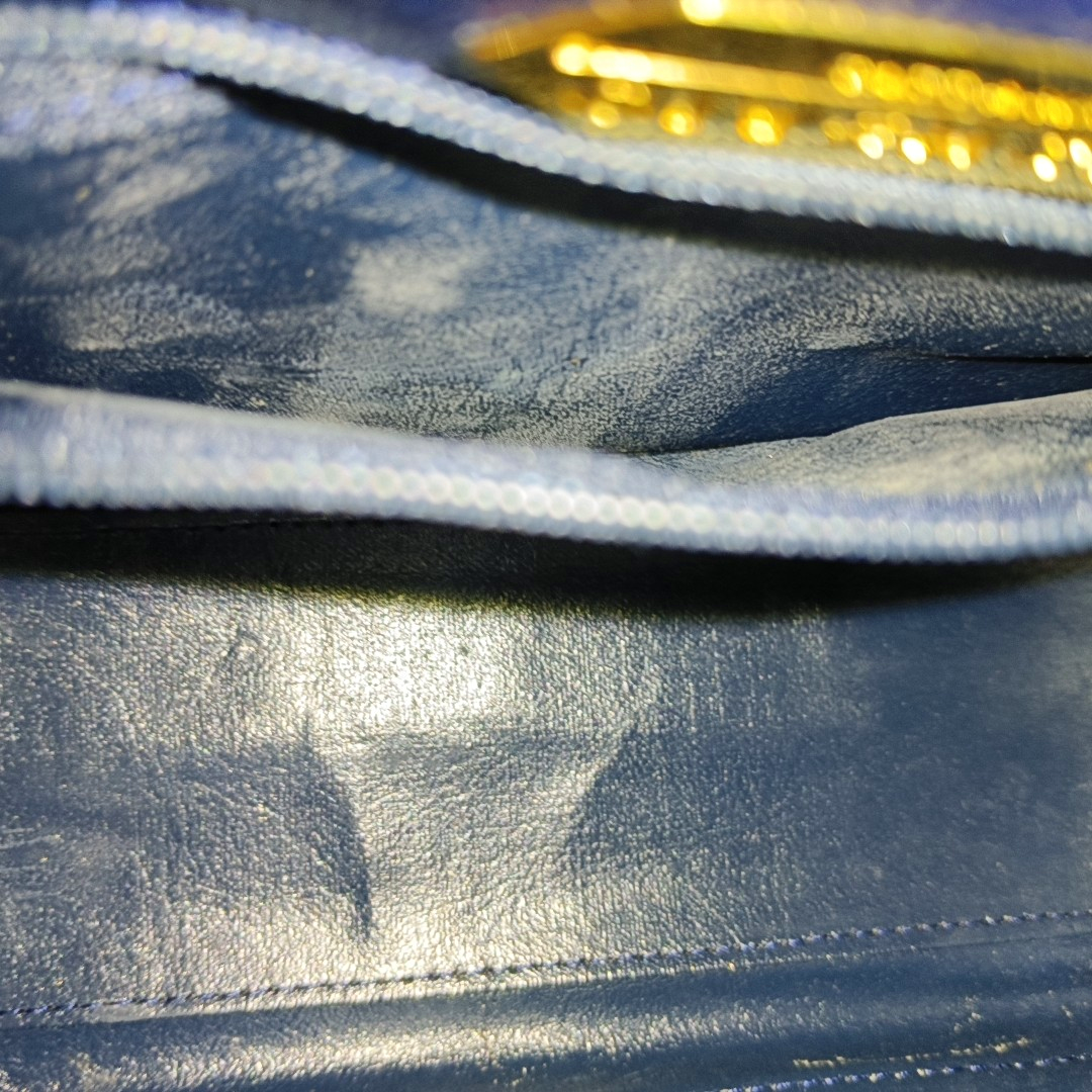 GIVENCHY Box Bag Dark Blue Leather Handbag Golden hardware-(SKU)-12936478