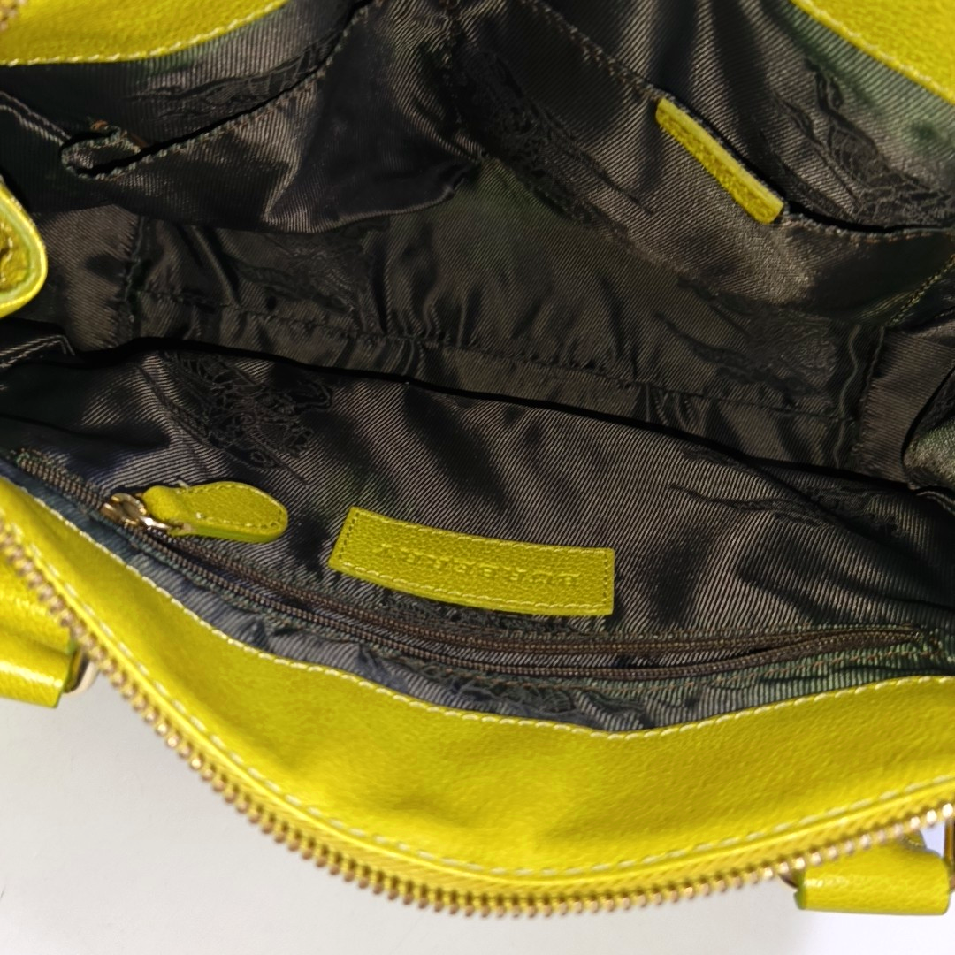 BURBERRY Yellow-Green Cowhide Single Shoulder Bag, Handbag, Crossbody Golden hardware Removable shoulder strap-(SKU)-959530790