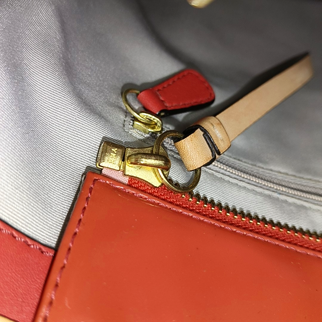 COACH Tote bag Orange Leather Old Flower Embossed Single Shoulder Bag Golden hardware-(SKU)-943933653