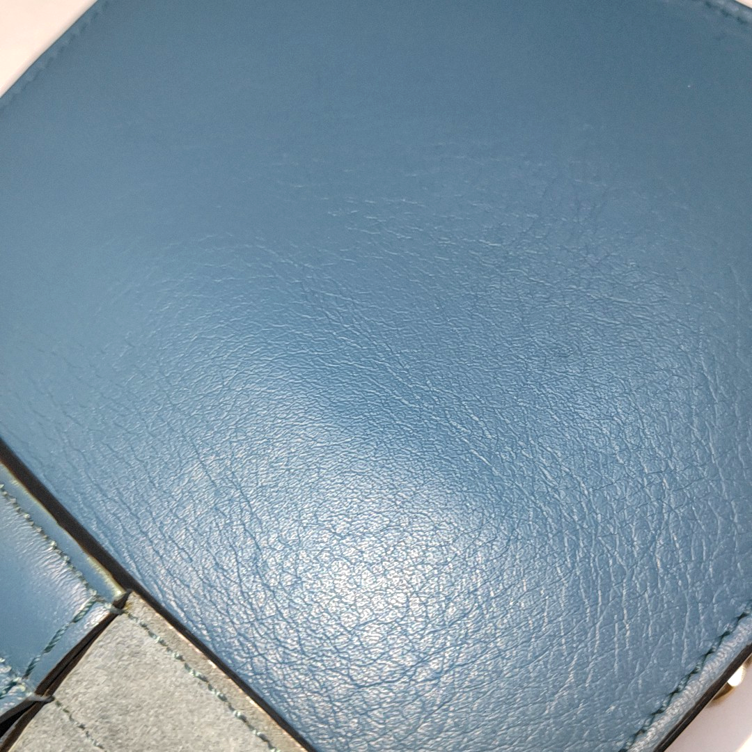 Chloé Faye Small size Blue cowhide single shoulder bag Golden hardware Removable shoulder strap-(SKU)-14470183
