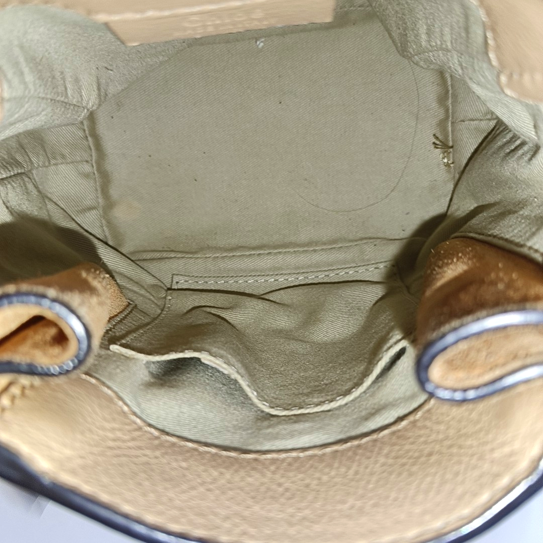 Chloé Faye mini Khaki Cowhide Single Shoulder Bag Backpack Golden hardware shoulder straps-(SKU)-955720331