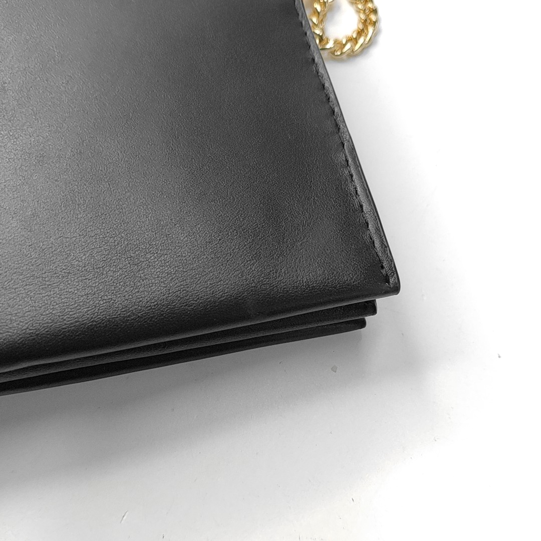 MICHAEL KORS Black Leather Embellished Shoulder Bag Crossbody Golden hardware Removable shoulder strap-(SKU)-942807098
