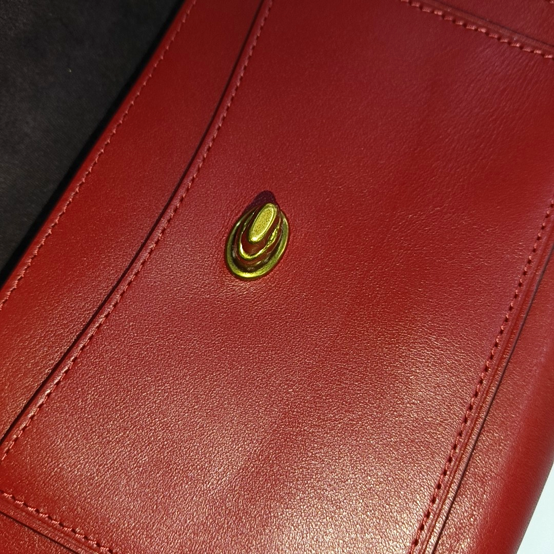 COACH MADISON 18 Red Cowhide Crossbody Single Shoulder Bag Golden hardware-(SKU)-940523724
