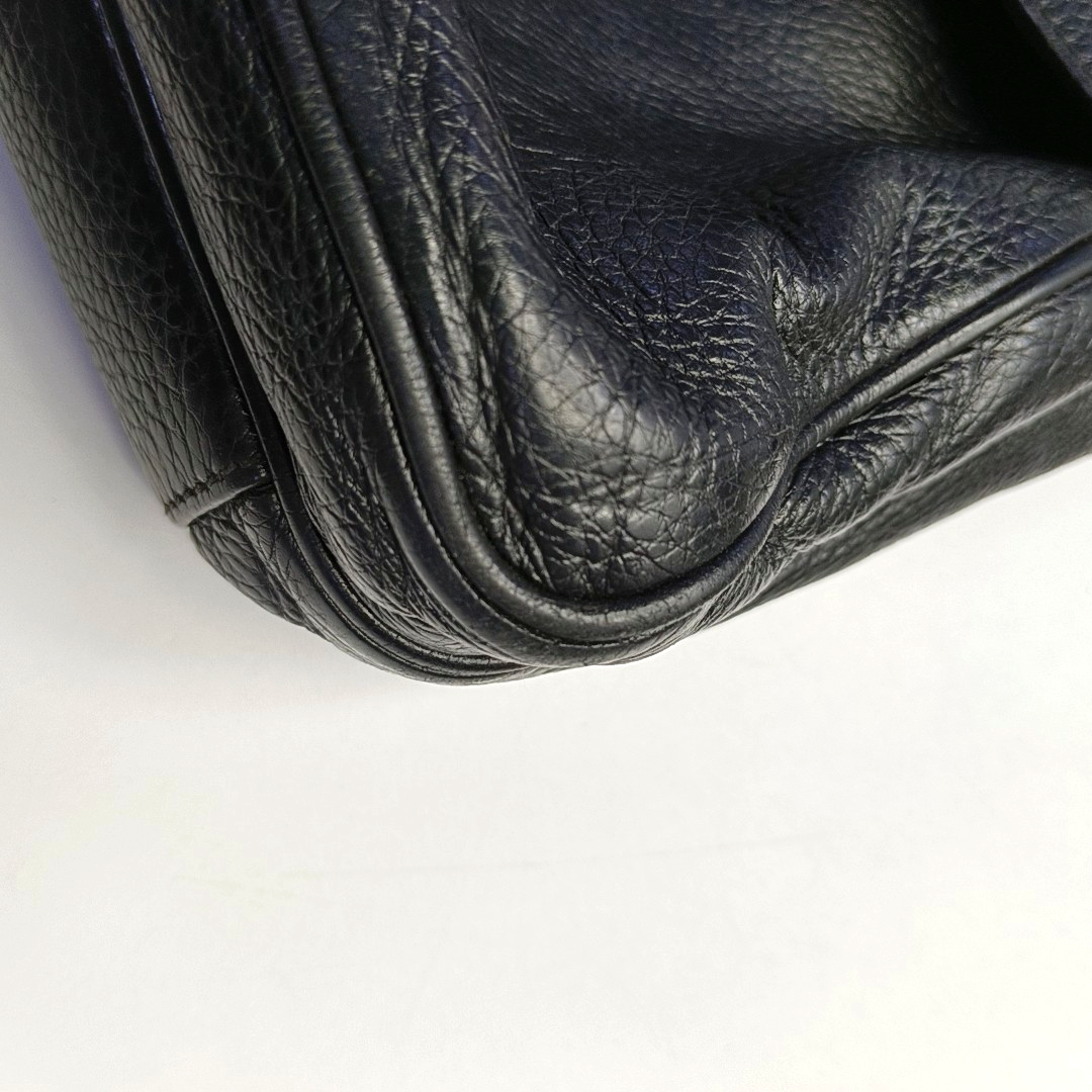 PRADA Easy Black cowhide cross-grain shoulder bag/crossbody bag Silver Hardware-(SKU)-950024216