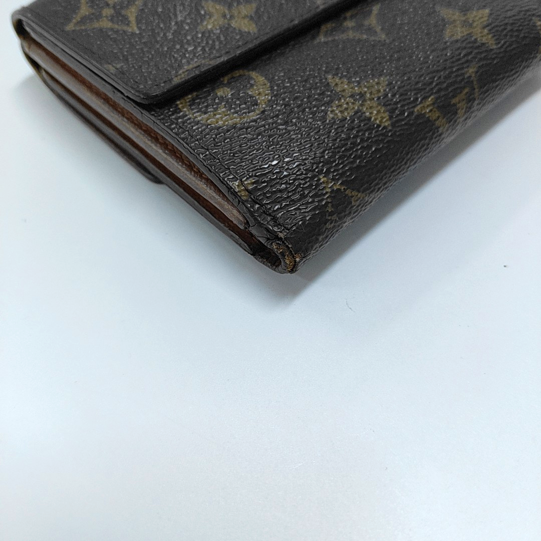 LOUIS VUITTON ELISE Brown coated canvas vintage wallet Golden hardware Vintage model-(SKU)-953704292