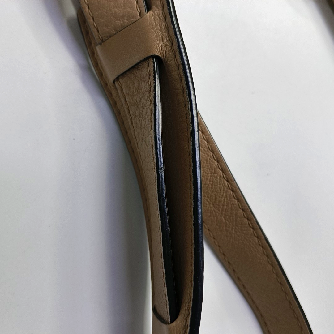 CELINE TRAPEZE Medium size Khaki Cowhide Hammock Bag, Shoulder Bag, Handbag Golden hardware Removable shoulder strap-(SKU)-952129891