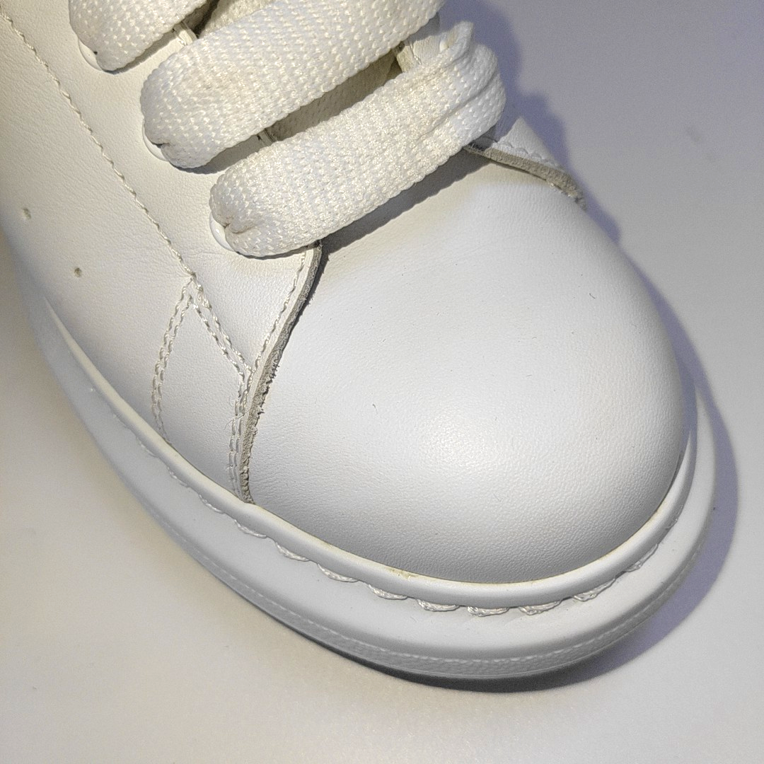Alexander McQUEEN 33.5code White Leather Women's Kids Sports Casual Shoes-(SKU)-932901128
